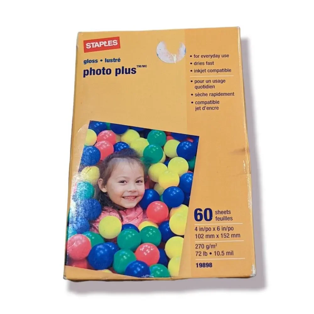 Staples Photo Plus Paper Gloss Ink Jet Compatible 4